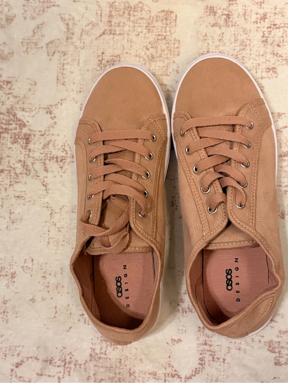 ASOS Pink-Tan Casual Lace-Up Sneakers